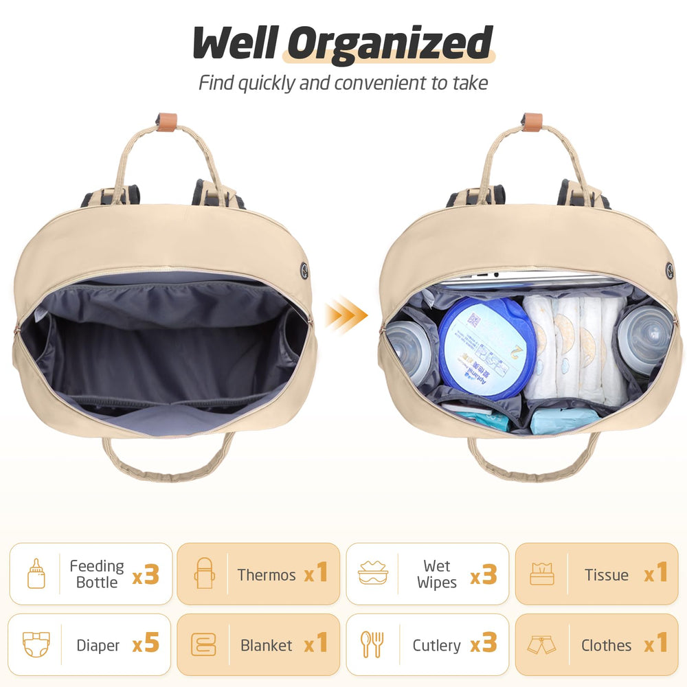 Tonyeee diaper bag includes changing pad for quick diaper changes on the go