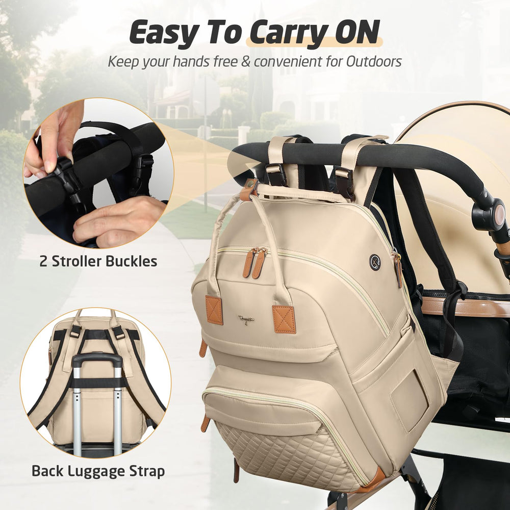 Tonyeee bag's earphone hole for on-the-go listening while multitasking