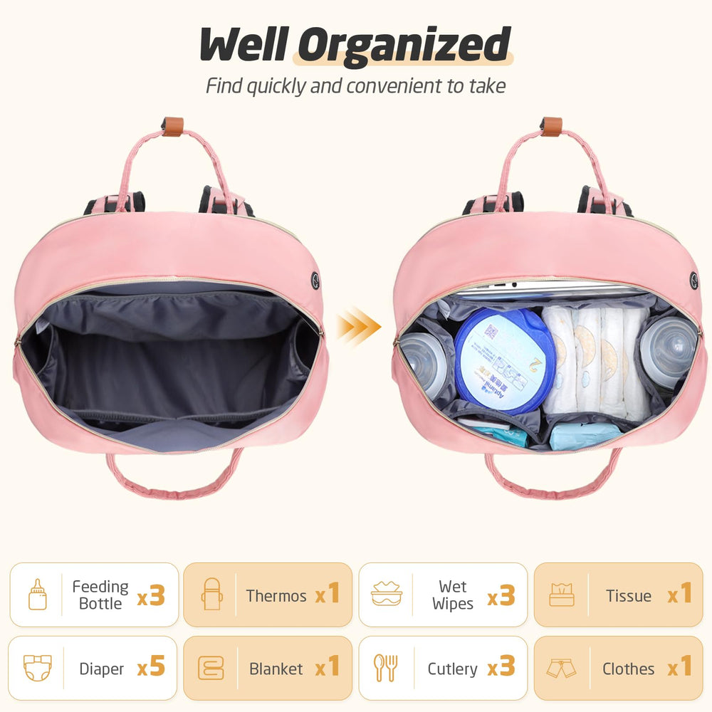 Tonyeee diaper bag backpack earphone hole for hands-free listening