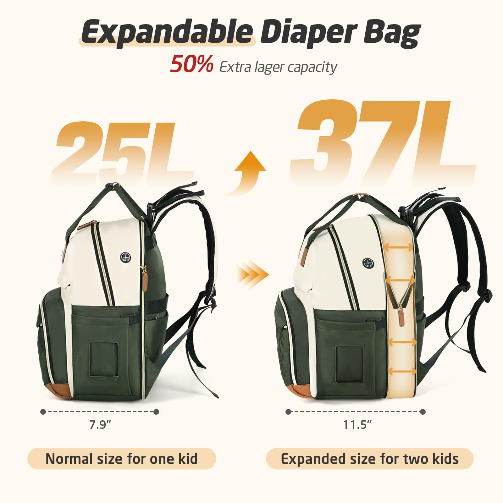 Tonyeee diaper bag backpack featuring an easy-grab top handle for quick access.