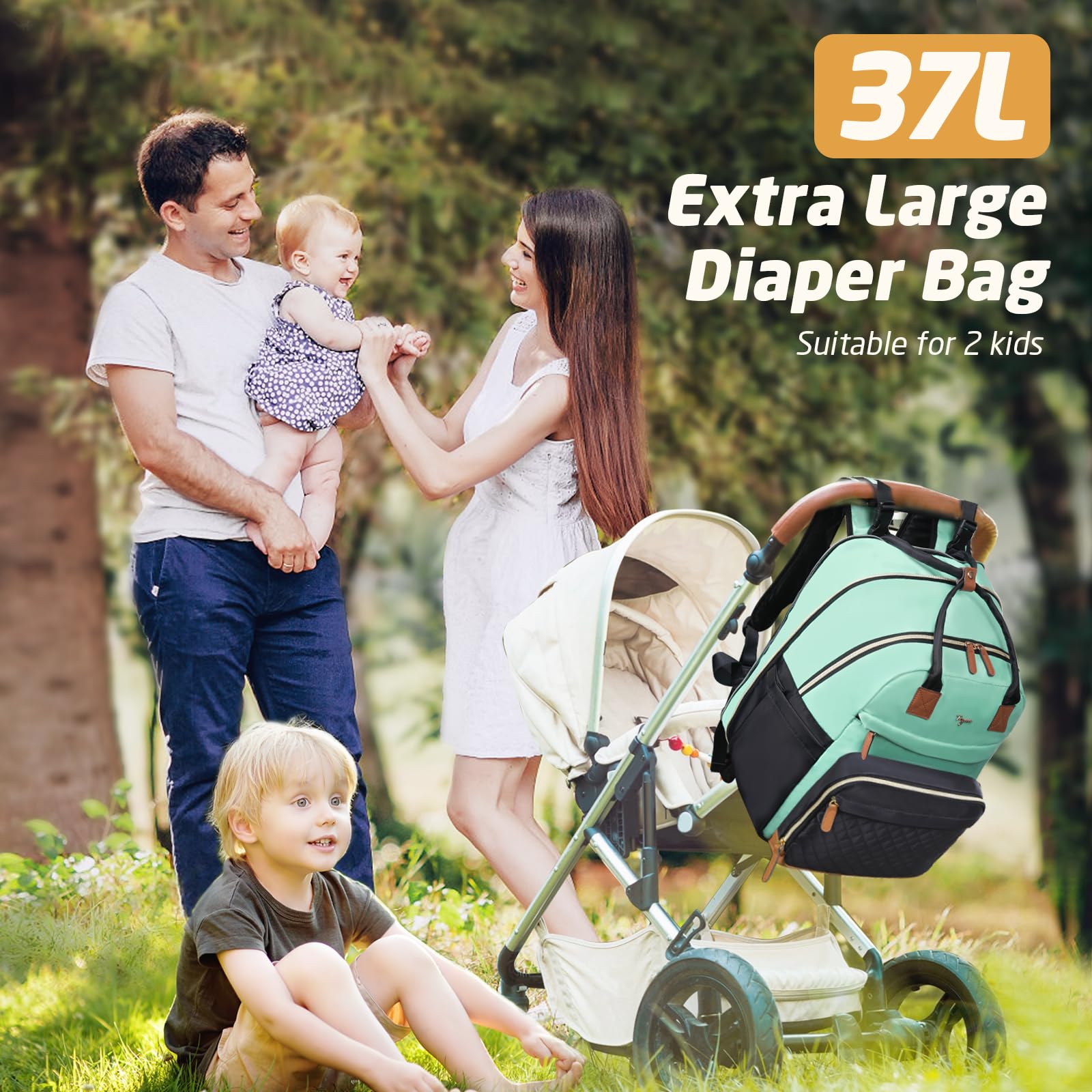 Tonyeee diaper bag backpack featuring ergonomic shoulder straps for comfortable wear.