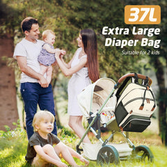 Tonyeee diaper bag backpack shows ergonomic, padded straps for comfortable all-day wear.
