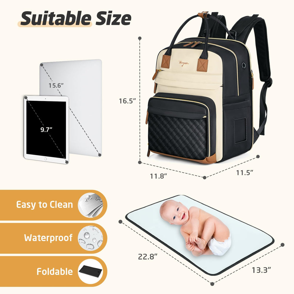Tonyeee diaper bag backpack ergonomic shoulder straps reduce fatigue