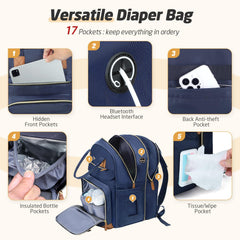 Tonyeee diaper bag backpack ergonomic-shoulder-straps reduce fatigue.