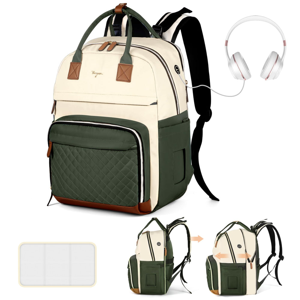 Tonyeee diaper bag backpack with extended capacity for two kids on the go.