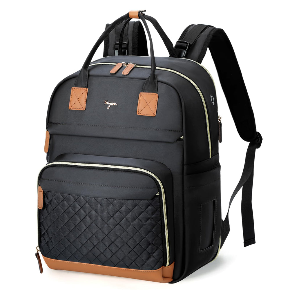 Tonyeee diaper bag backpack front view showing roomy main compartment for twins.