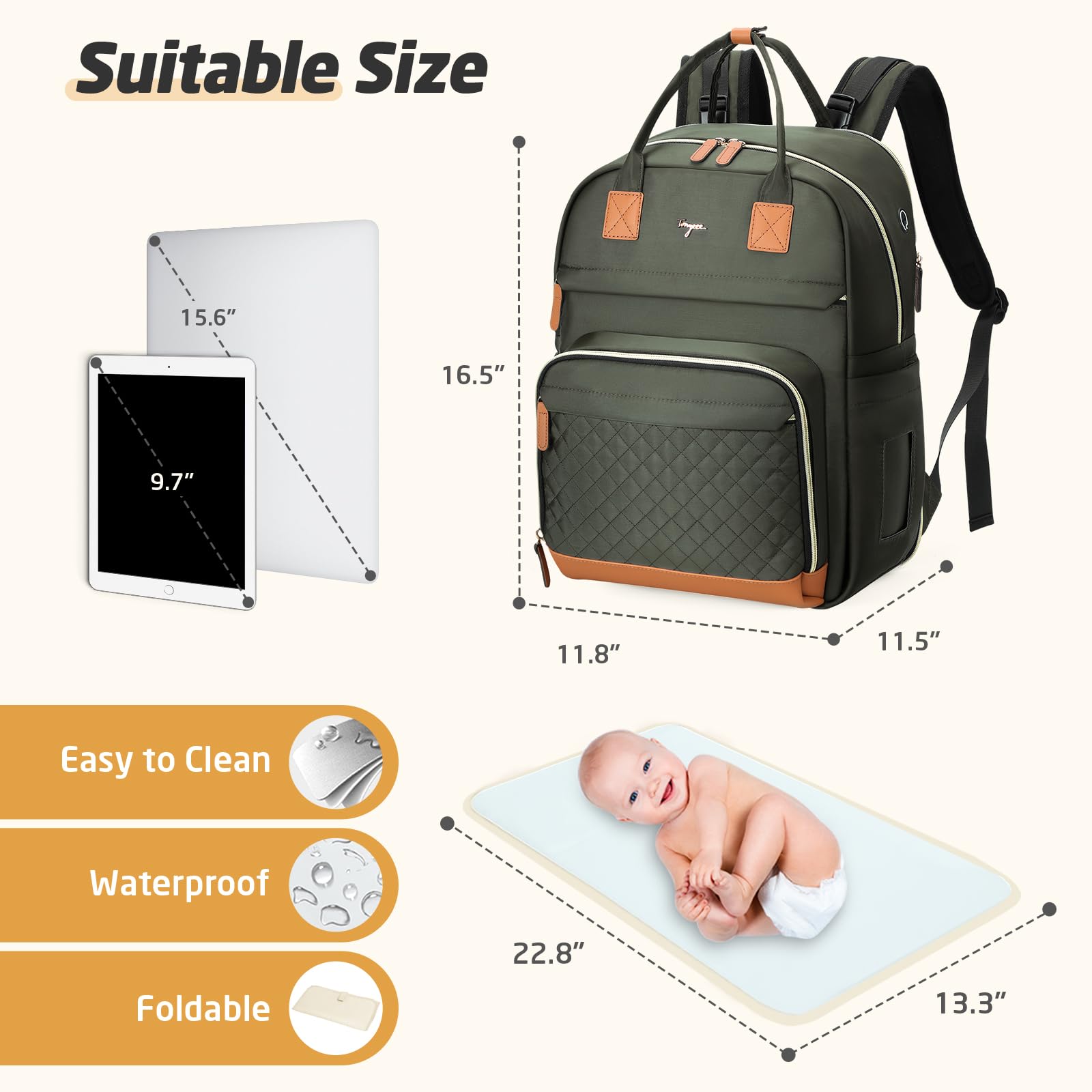 Tonyeee versatile design doubles as office or travel bag for busy parents