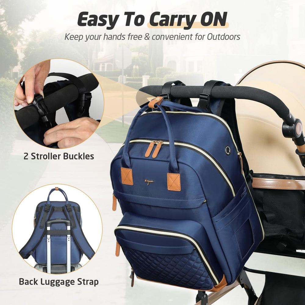 Tonyeee diaper bag backpack tear-resistant waterproof fabric protects contents outdoors.
