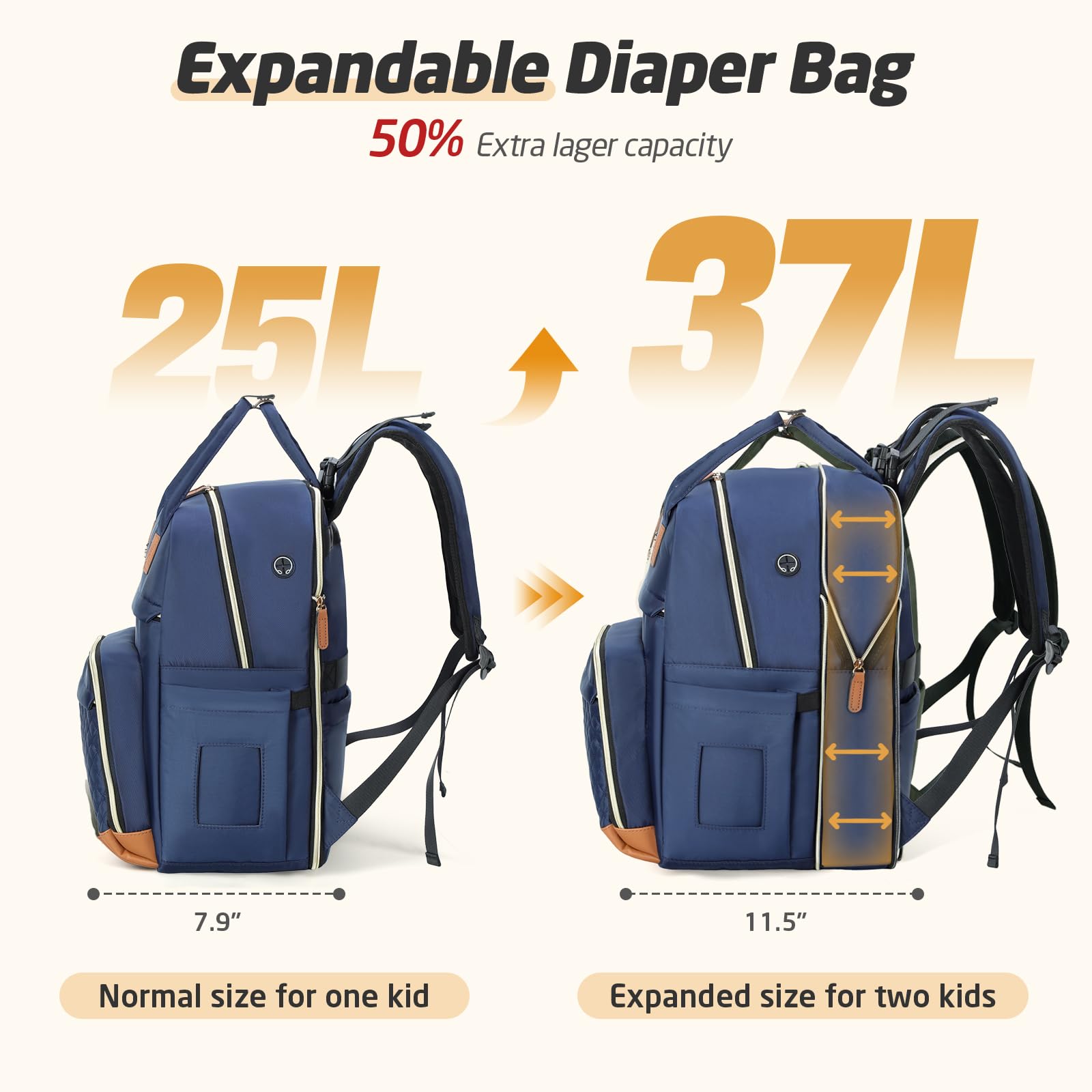 Tonyeee diaper bag backpack top-handle for quick grabs.