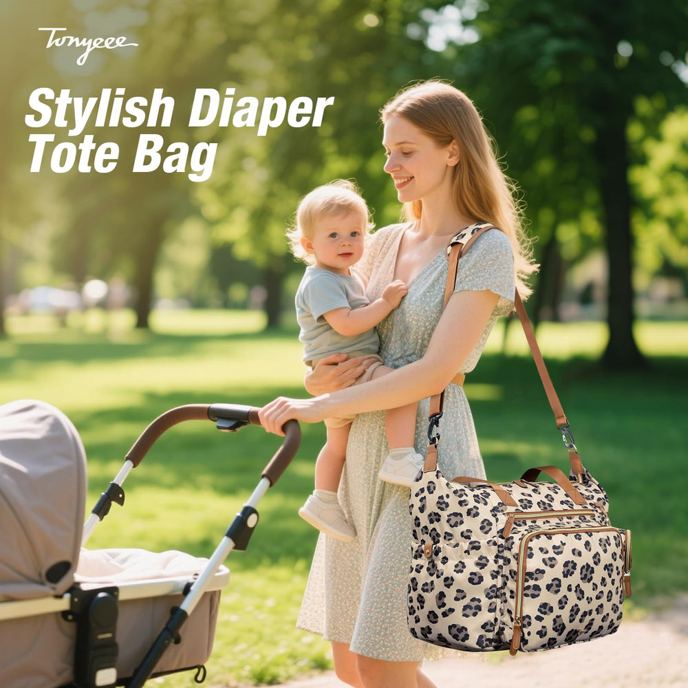 Tonyeee diaper bag organized pockets and bottle compartments