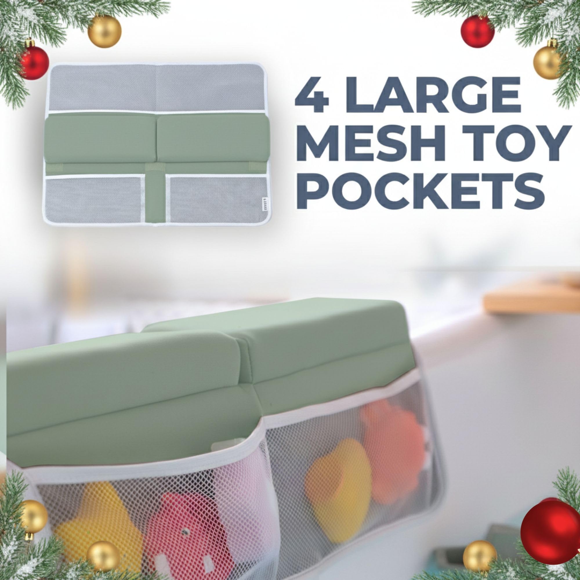 Toodly toy organizer pockets help keep bath time essentials within reach