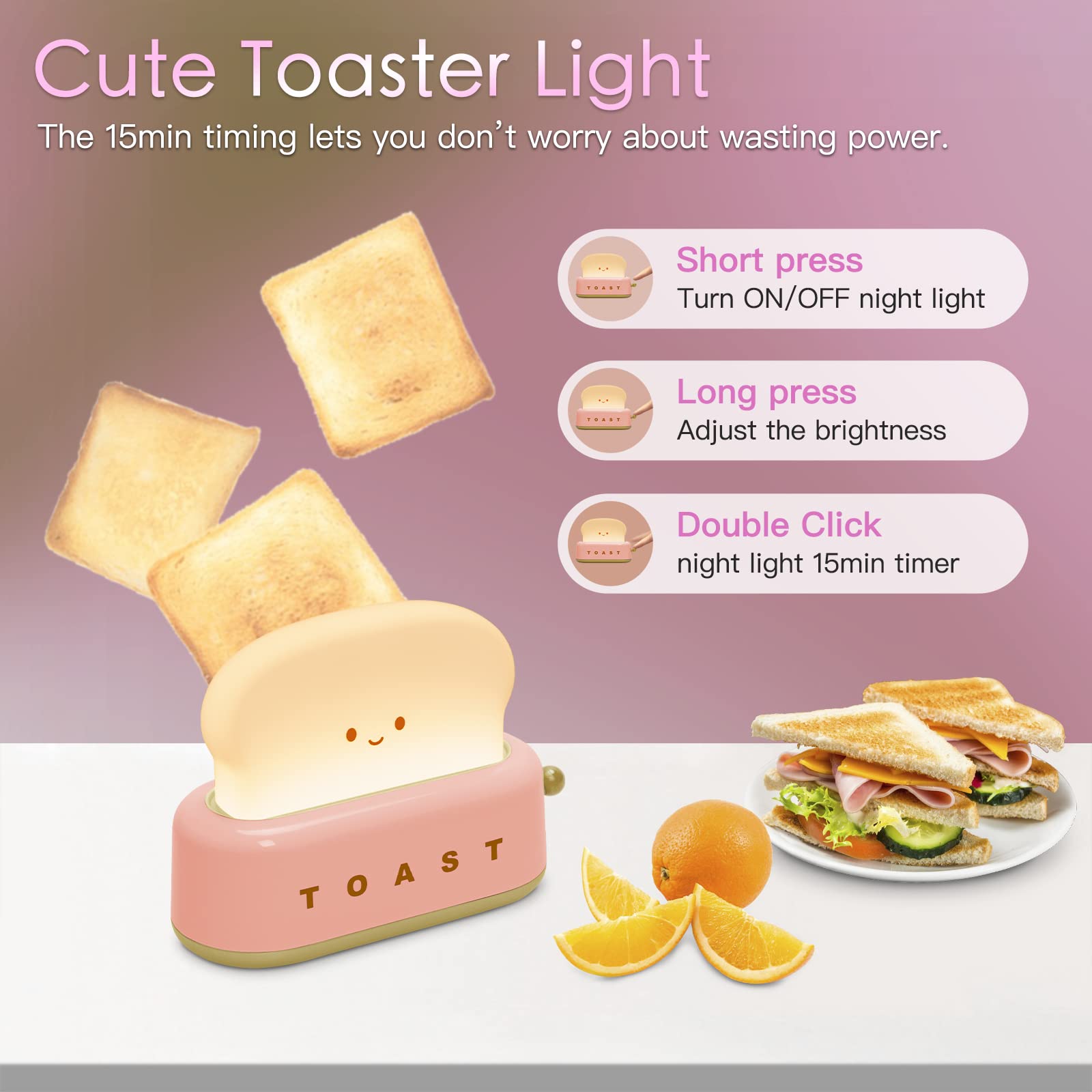 TOOGE Toast Lamp side view as a compact desk companion.