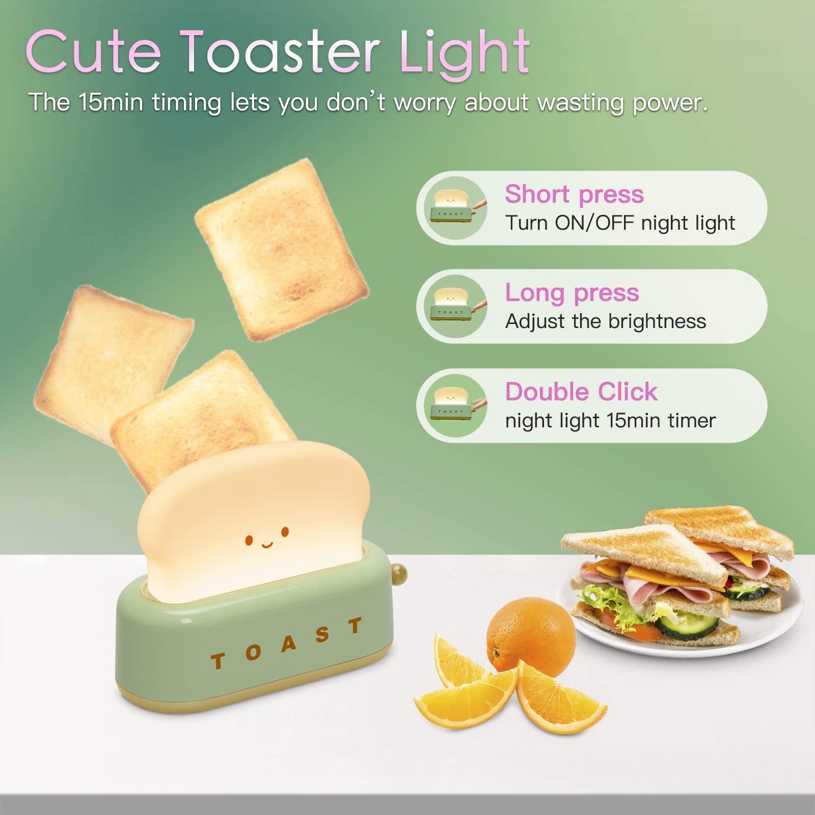TOOGE small desk lamp with smile face provides cozy night lighting