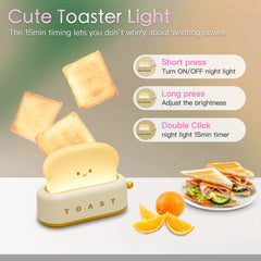 TOOGE USB-charging toaster lamp provides quick charge and cordless bedside use.