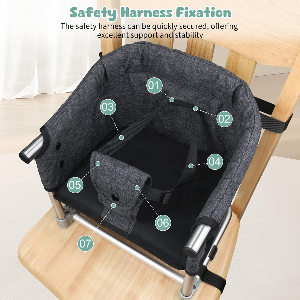 Toogel booster seat anti-slip base stabilizes the seat on surfaces.