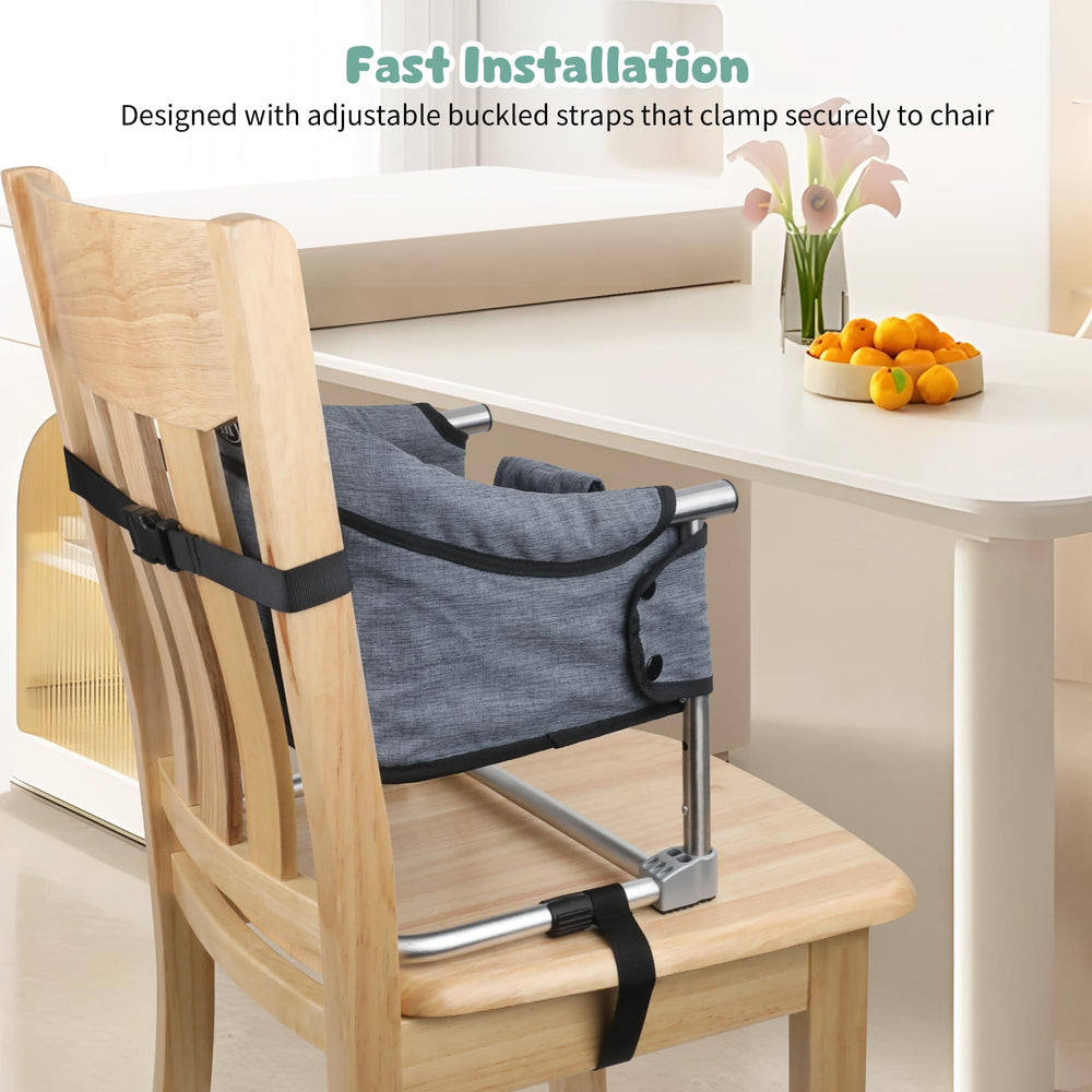 Toogel booster seat anti slip base distributes weight for stable use at table