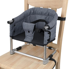 Toogel booster seat folded for travel, lightweight and ready to go