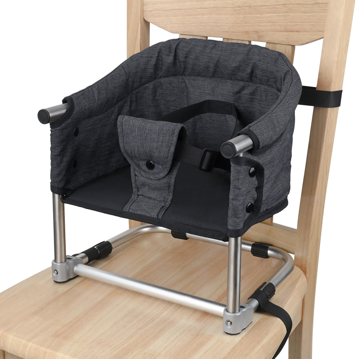 Toogel booster seat folded-compact demonstrates portable travel-ready design.