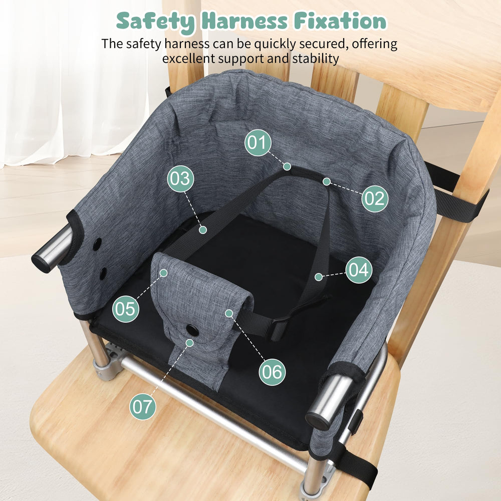 Toogel booster seat in use at dining table shows ergonomic height and eye level with adults