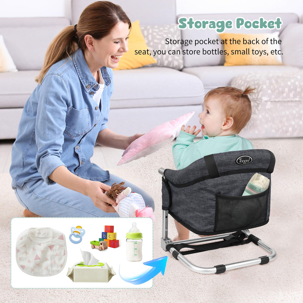 Toogel booster seat lightweight construction makes carrying effortless.
