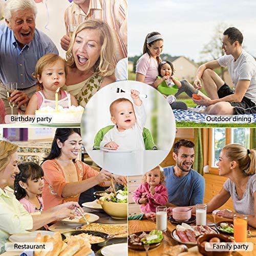 Toogel booster seat storage pocket keeps small feeding items close.