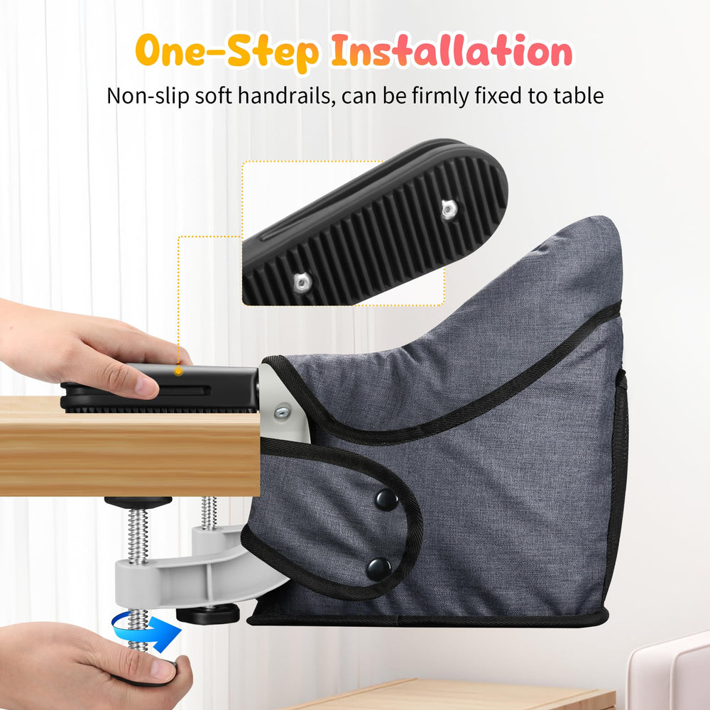 Secure 3-point harness keeps your toddler safely seated during meals.