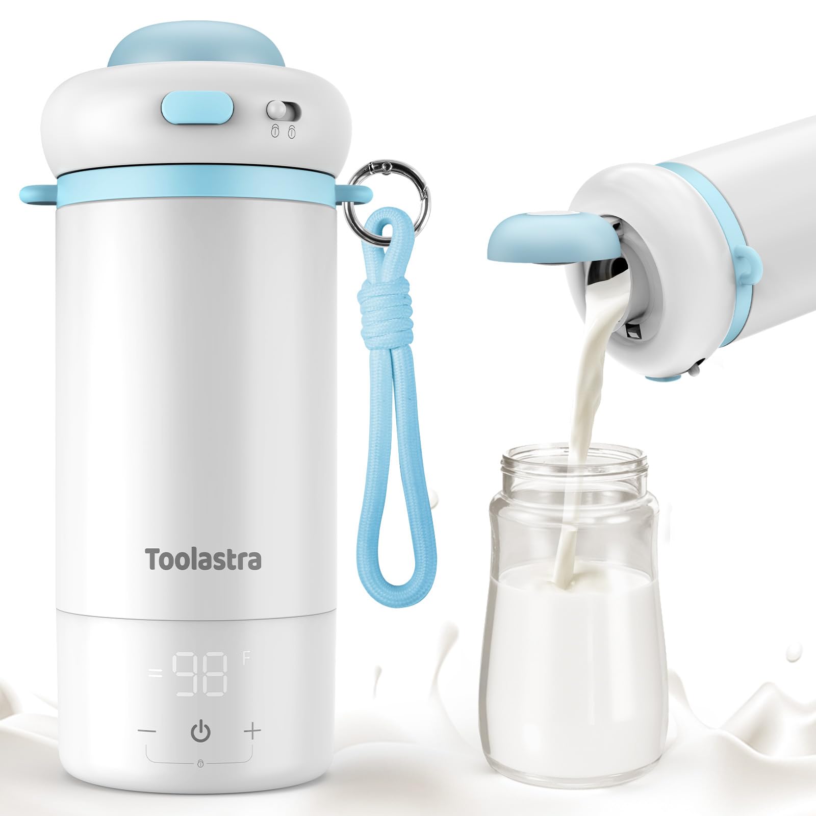 Toolastra bottle warmer on the go with a compact design for feeding anywhere