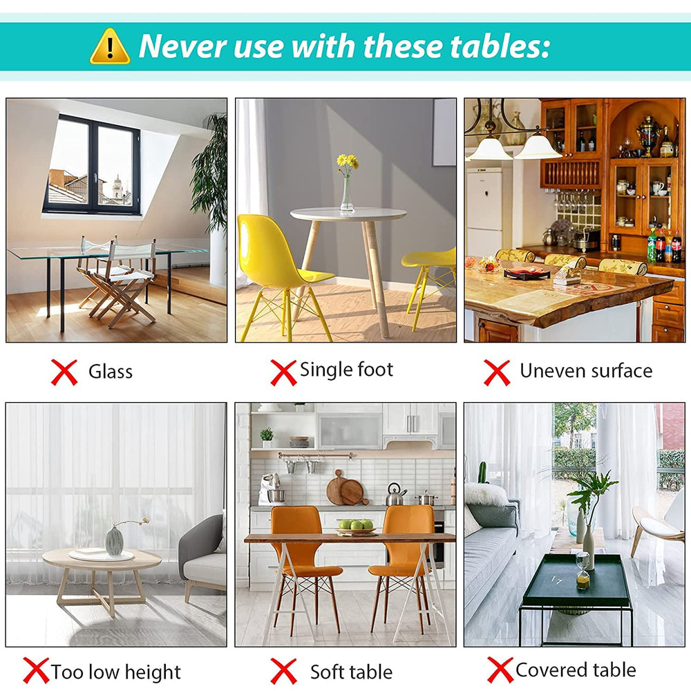 TOONOON anti-slip handrails provide secure seating without leaving marks on the table