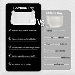 TOONOON non-slip edge tray keeps meals stable and clean.