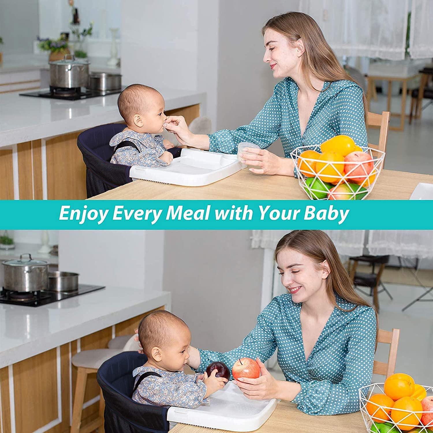 TOONOON table clip high chair fits most tables to support meals in cafes or at home