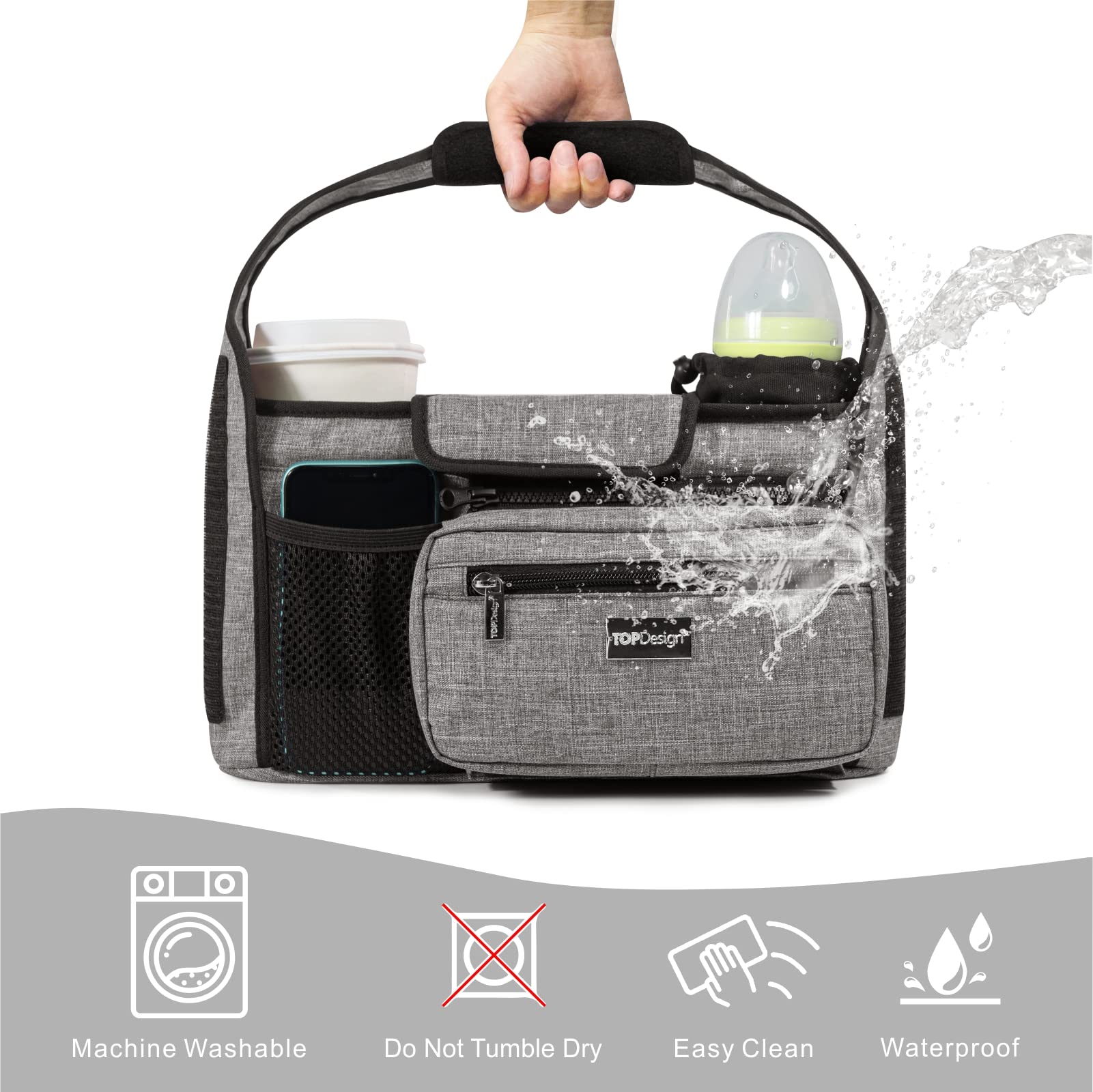 TOPDesign durable Oxford material with reinforced bottom for longevity