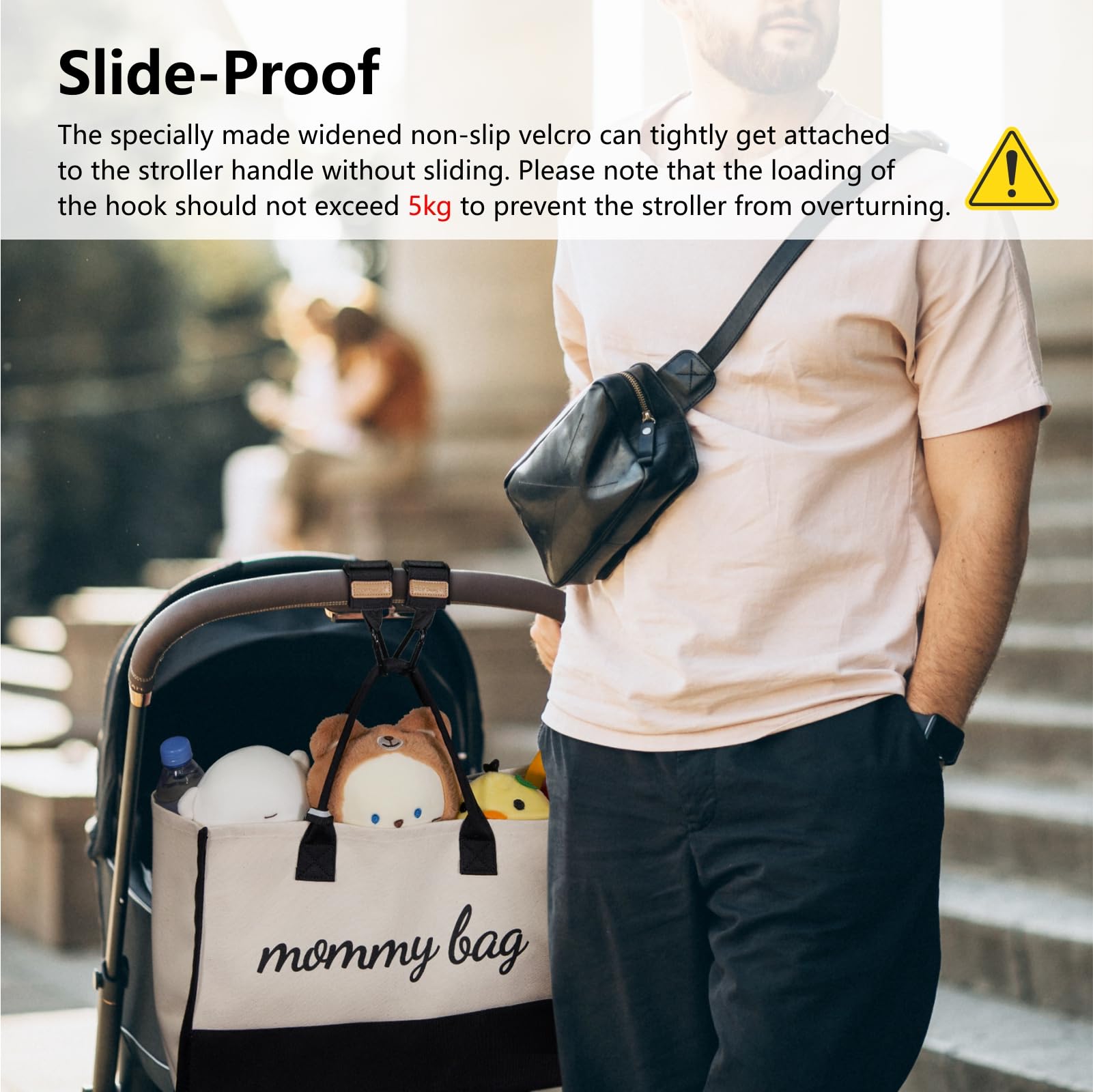 TopDesign Stroller Organizer universal fit straps attach to diverse handlebars securely