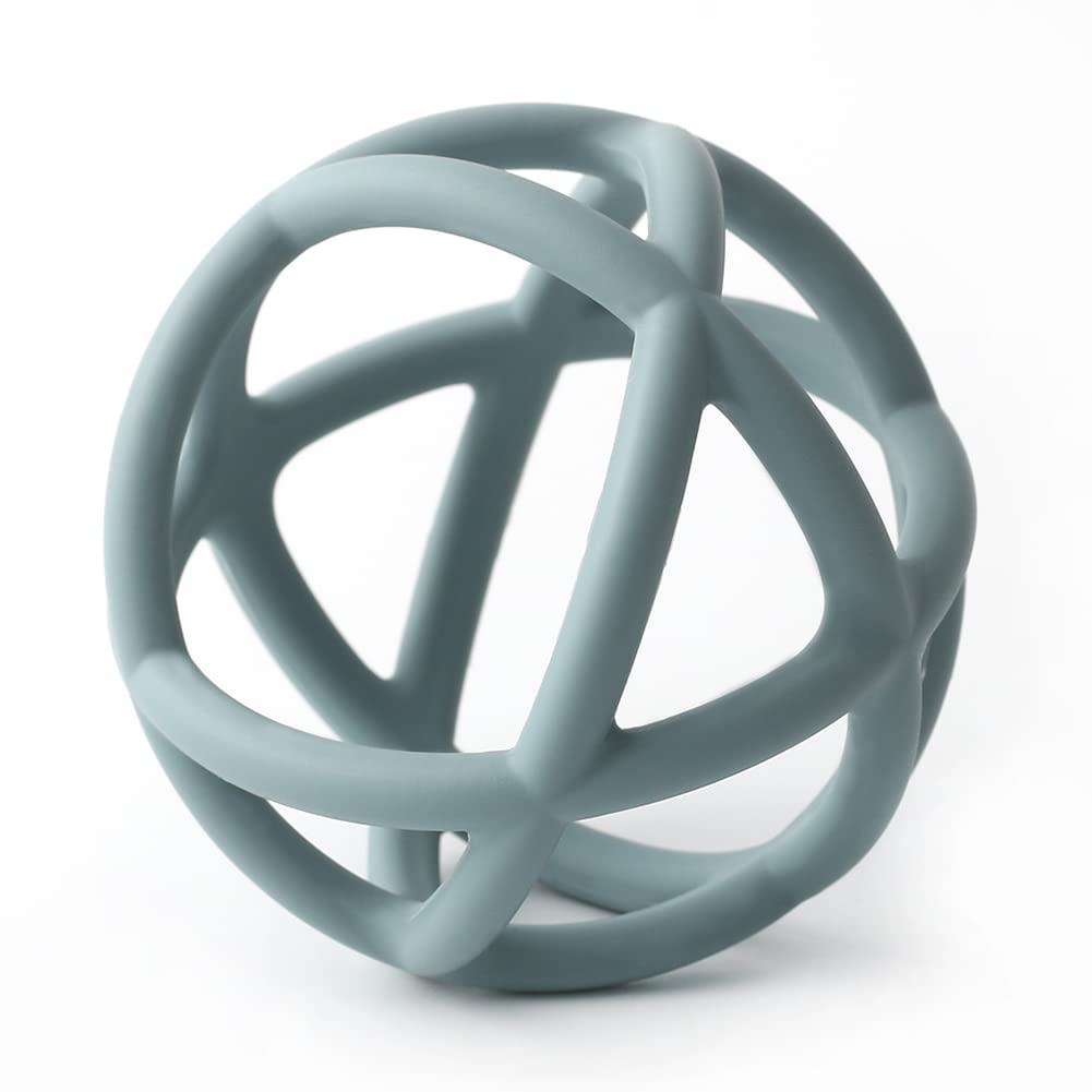 TOPGOMES Teether Ball closeup shows soft silicone for gentle teething.