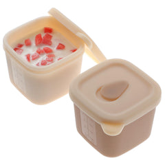TOPGOMES silicone baby food containers with lids; leakproof and portable for on-the-go meals.