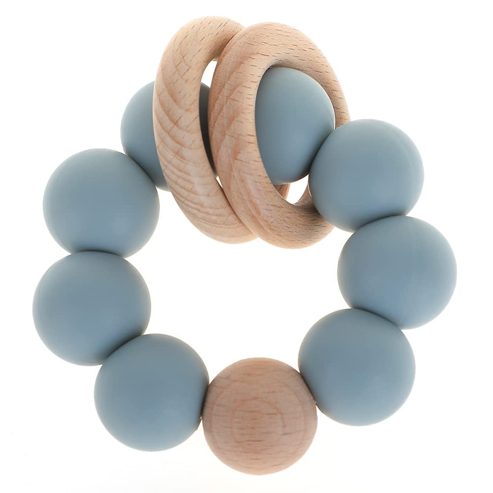 TopGOMES silicone baby teether closeup for soothing teething relief and safe grip.