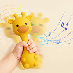 TopGomes baby teether and shaker set in sand shade for on-the-go use