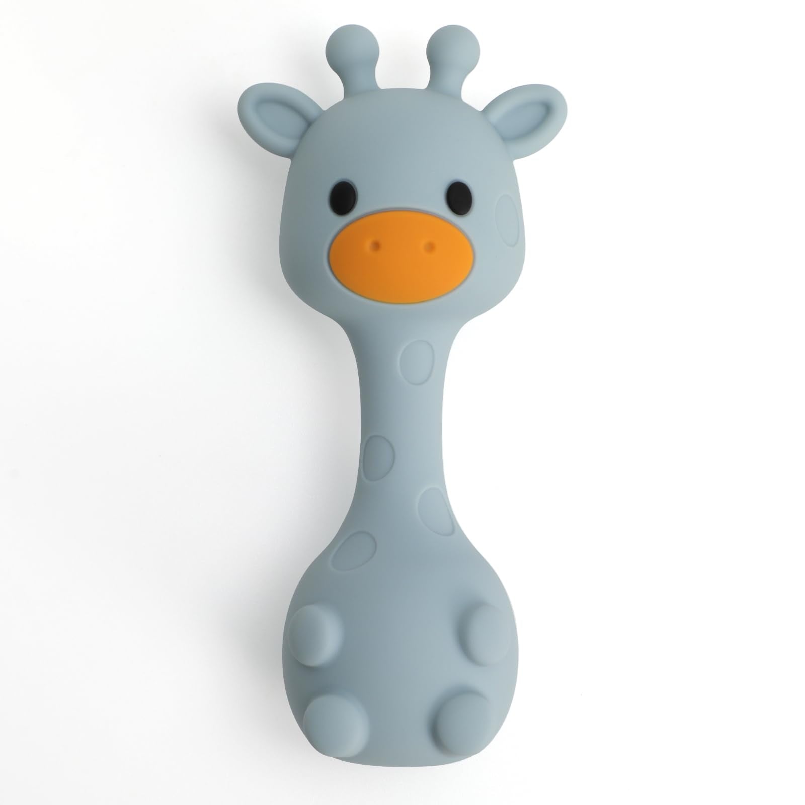 TOPGOMES silicone teether full view shows safe material and easy-grip design.