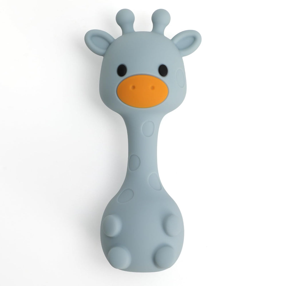TOPGOMES silicone teether full view shows safe material and easy-grip design.