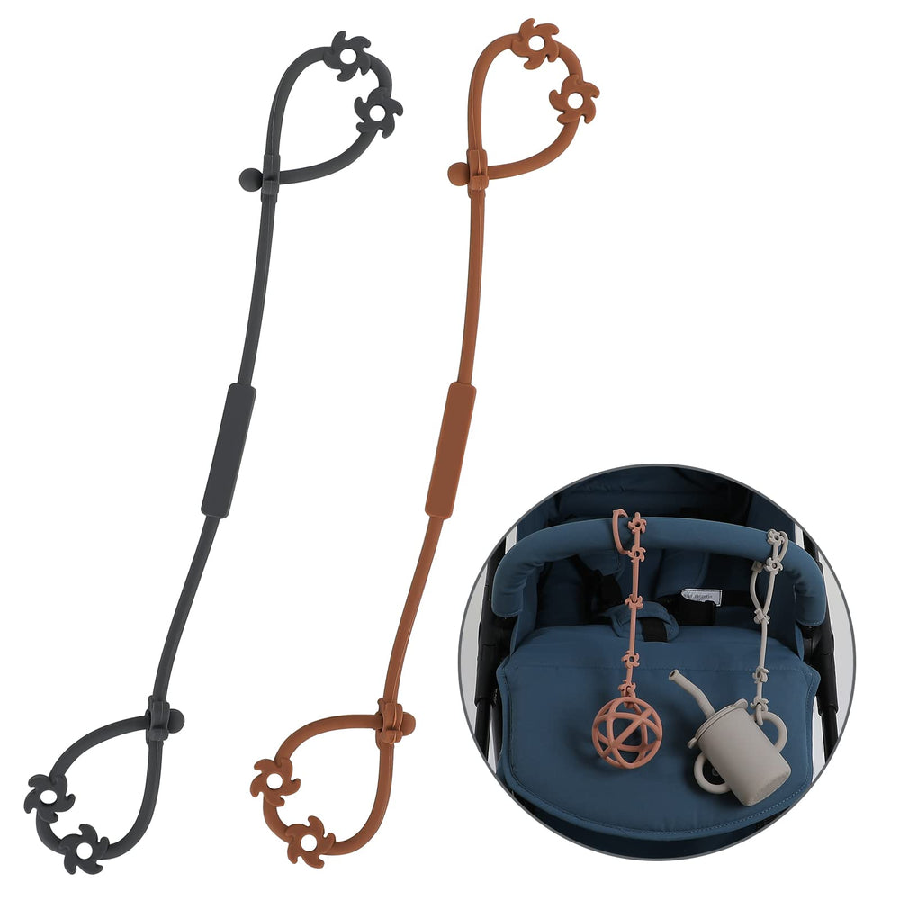 TOPGOMES toy safety straps close-up with durable silicone clip for secure attachment