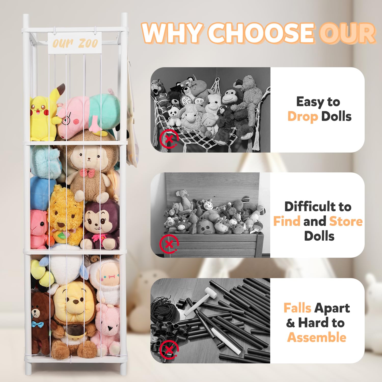 TOPHDY tool-free assembly with clear instructions for quick setup.