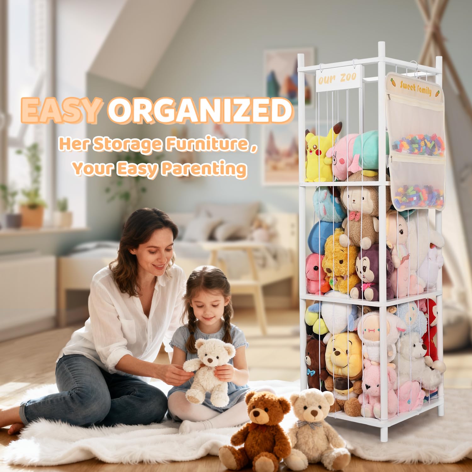 TOPHDY non-toxic finish ensures a kid-friendly, safe bedroom display.