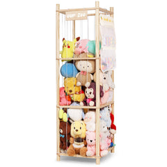 TOPHDY stuffed animal storage zoo cage front view shows roomy display for tidy play space