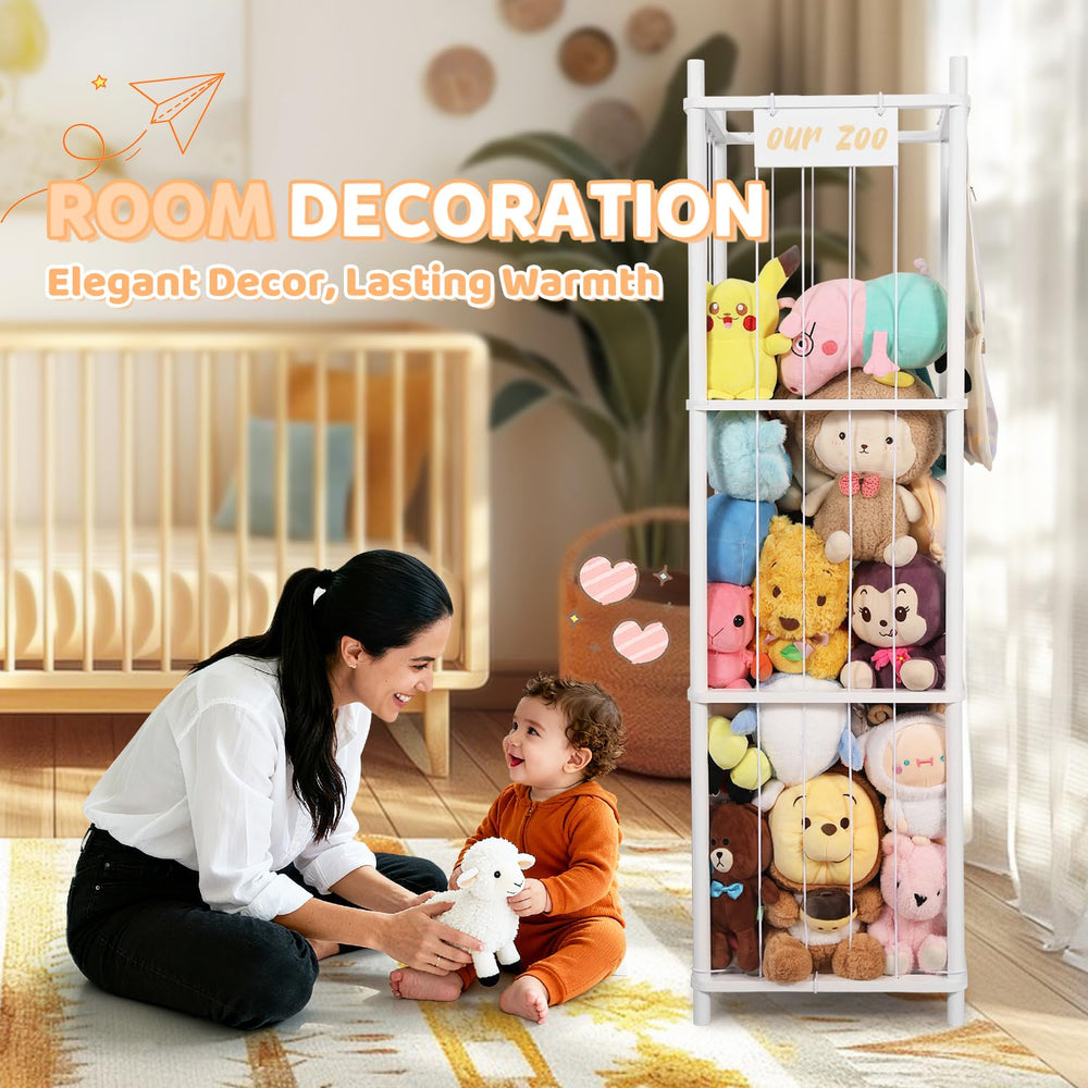 TOPHDY stylish white-pink finish complements kid rooms while keeping clutter away.
