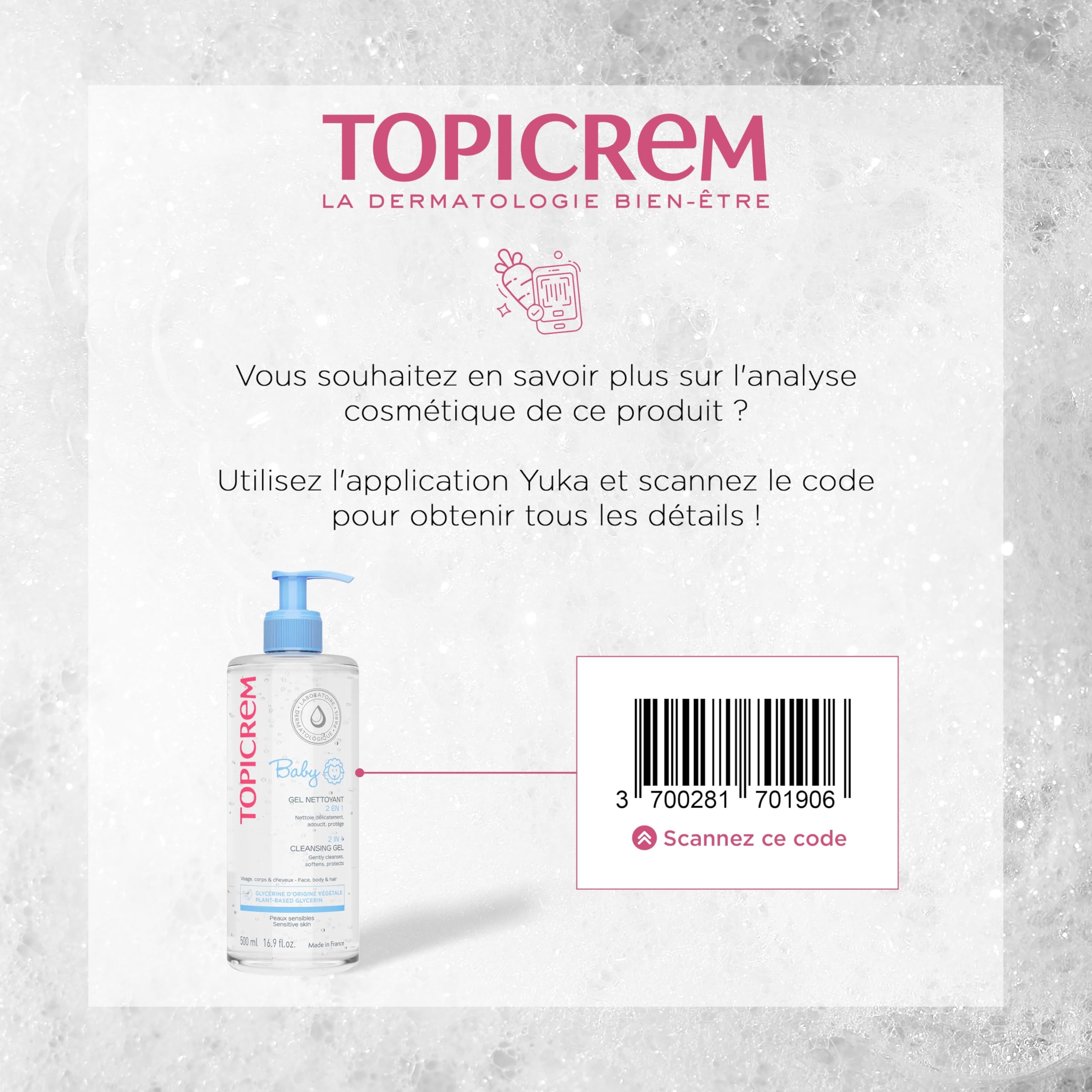 Topicrem 2-in-1 cleansing gel 500ml pump demonstrates easy daily baths
