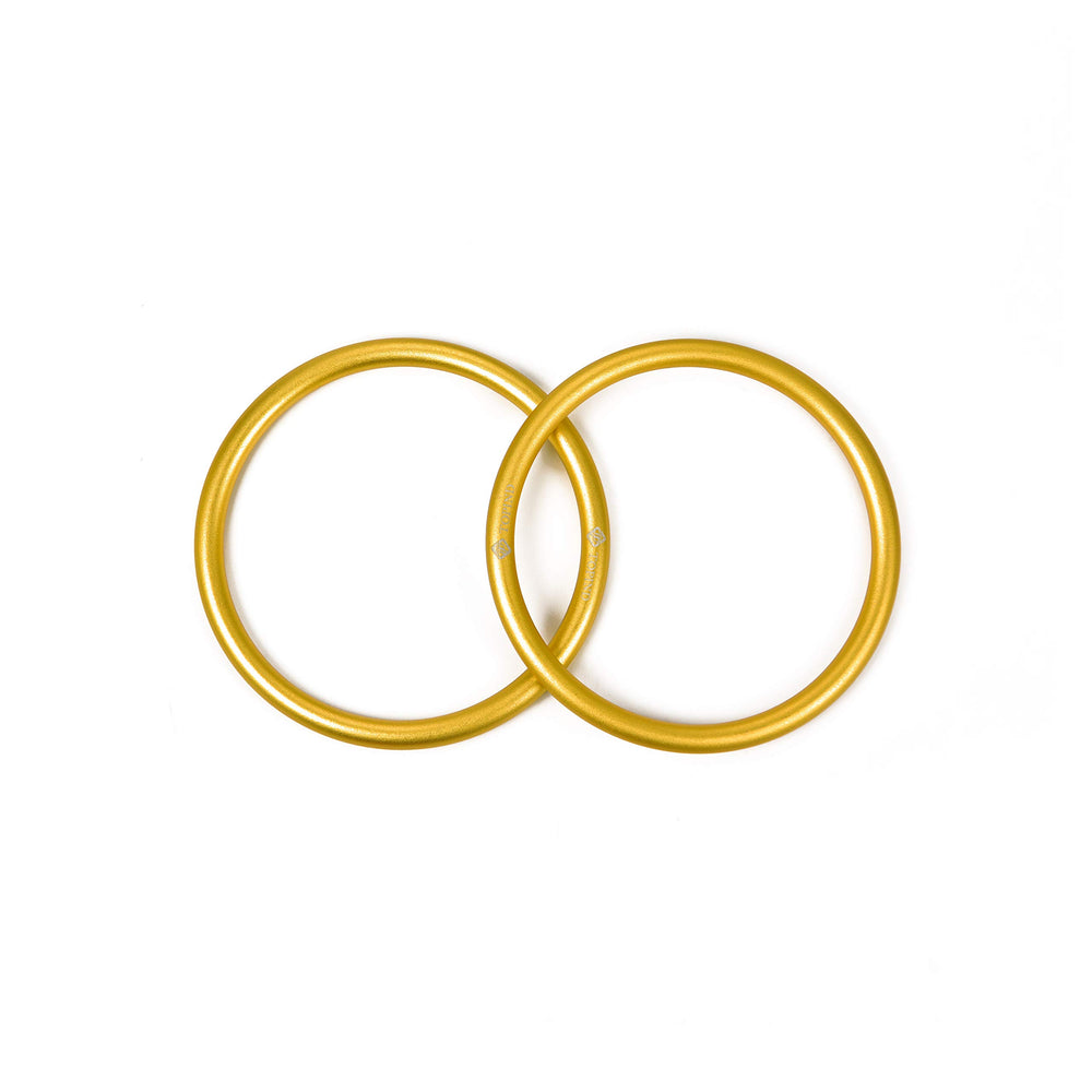 TOPIND 3-inch aluminium sling rings close-up, two-pack, durable connection for baby carriers.