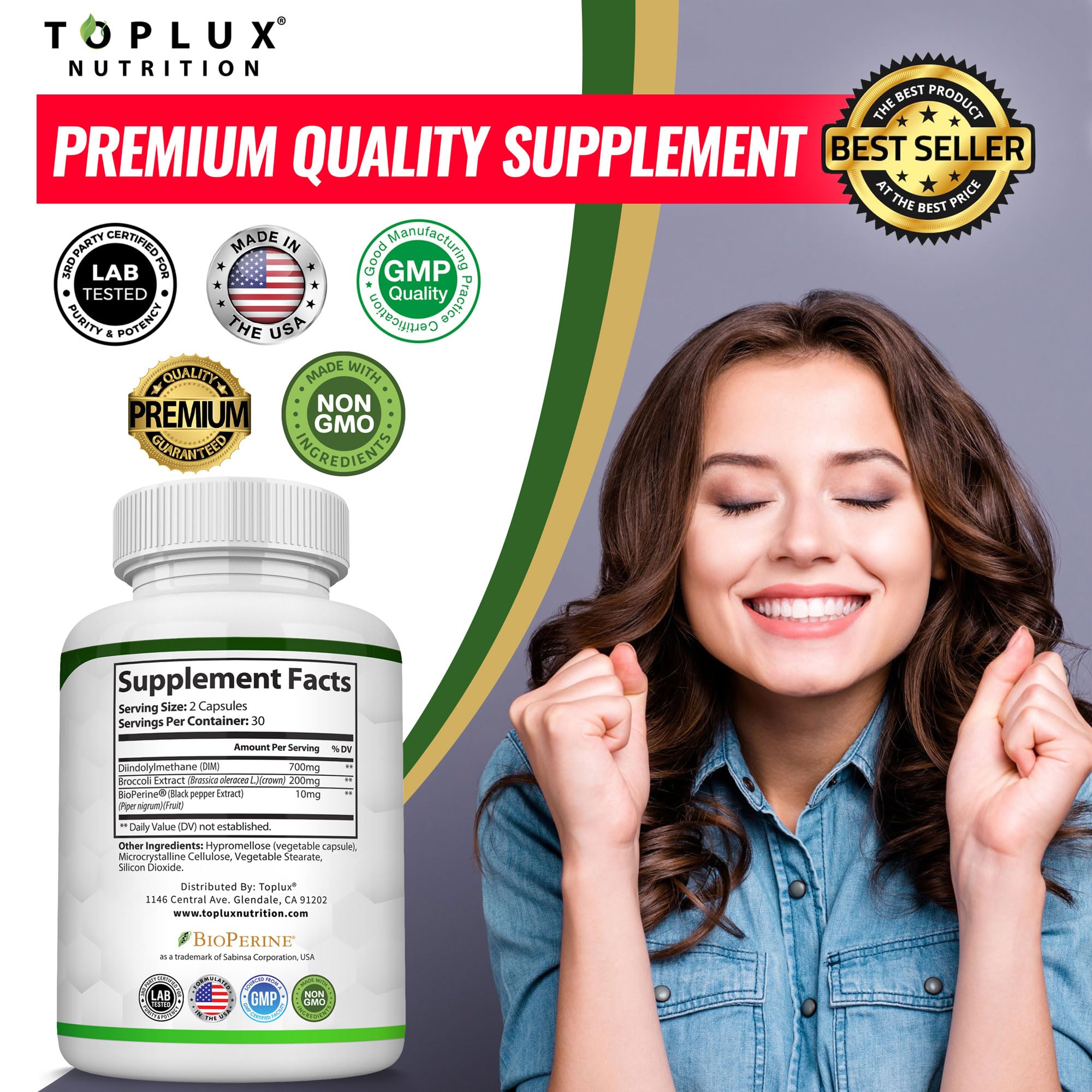 Toplux DIM supplement on a lifestyle shelf setup