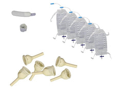 TOPMED ETS 750ml leg bag attached for discreet urine collection