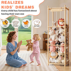 TOPMELON stuffed animal zoo storage large capacity keeps plush toys tidy.