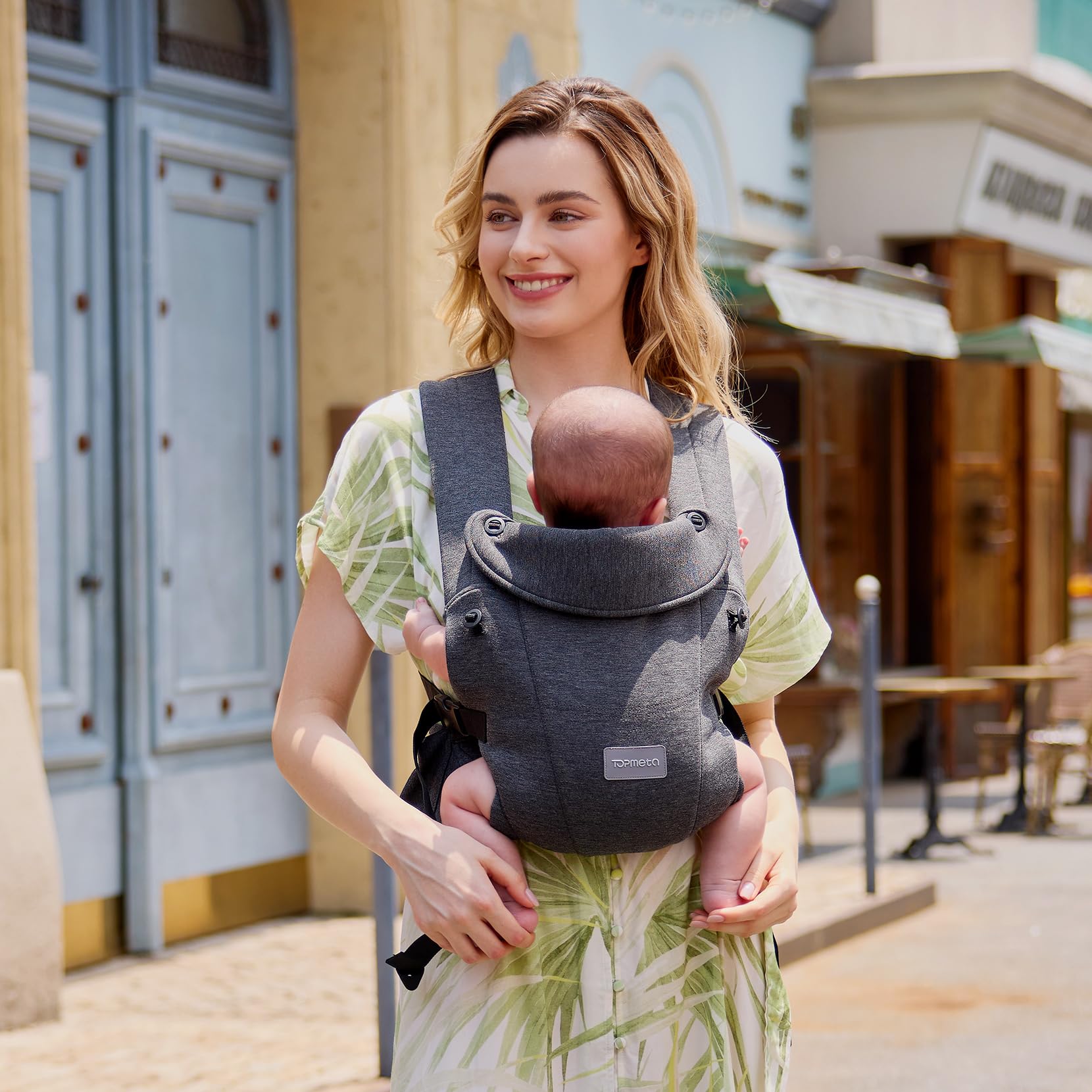 Topmeta Newborn Carrier in Deep Grey for cozy nursery outfits