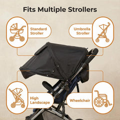 TOPOQ sun shade side installation demonstrates quick, tool-free setup.